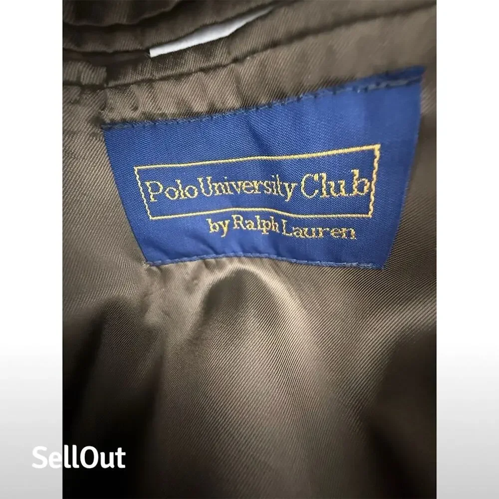 Vintage Ralph Lauren Blazer Men's Wool Plaid 44T Brown Made In Canada Career